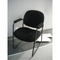 Black Cloth Side Guest Chair Cloth Arms